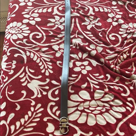 Salvatore Ferragamo Black Belt with Silver Clasp